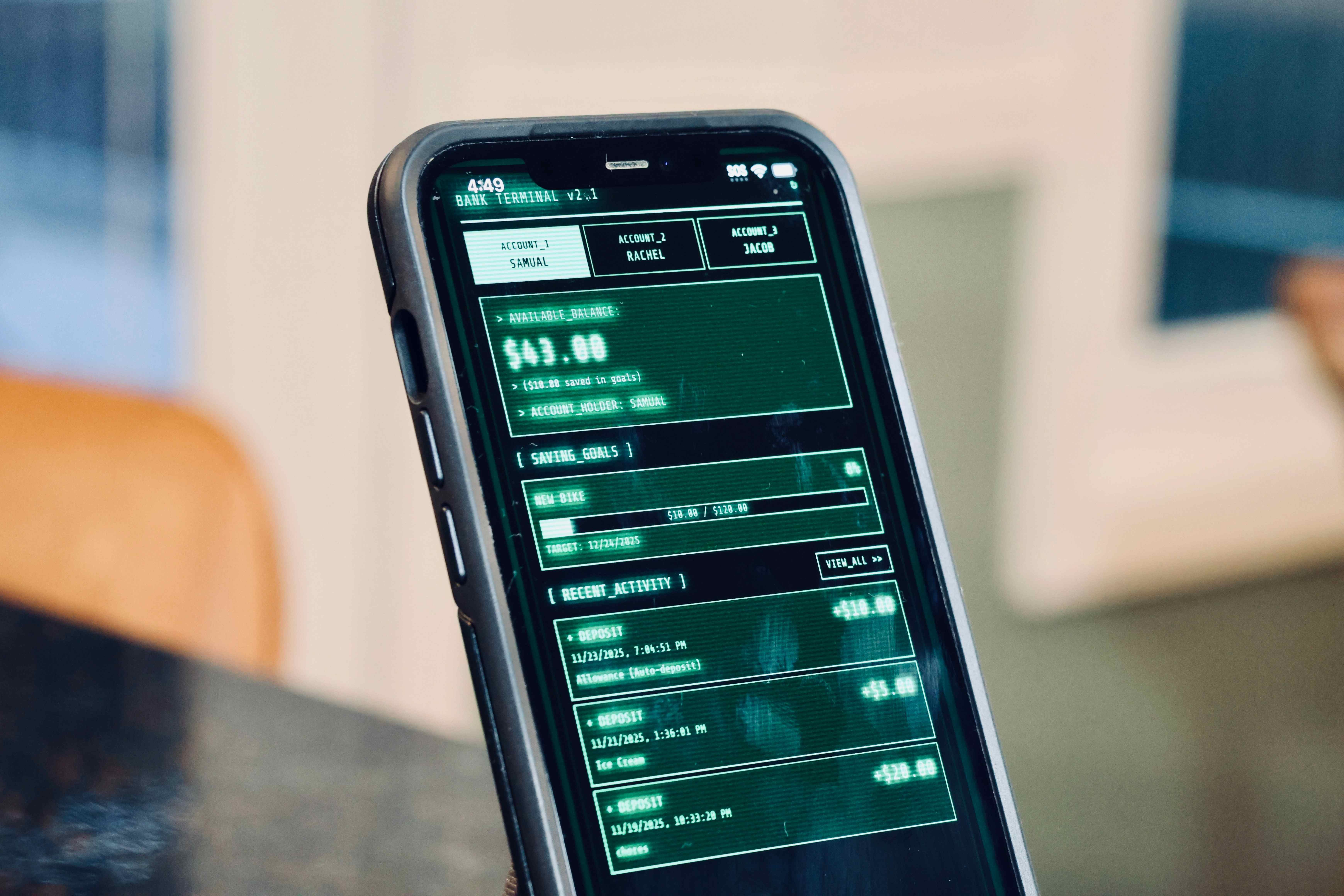 VaultQuest kiosk tablet setup in home