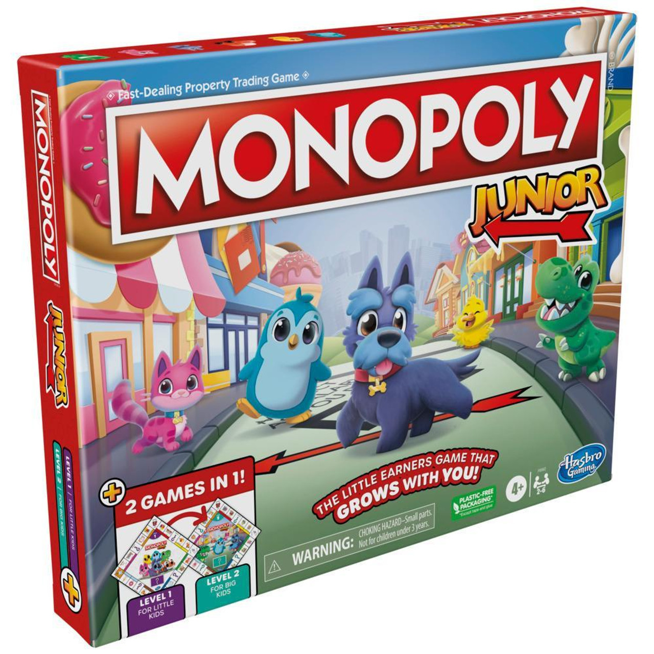 Kids playing Monopoly Junior board game